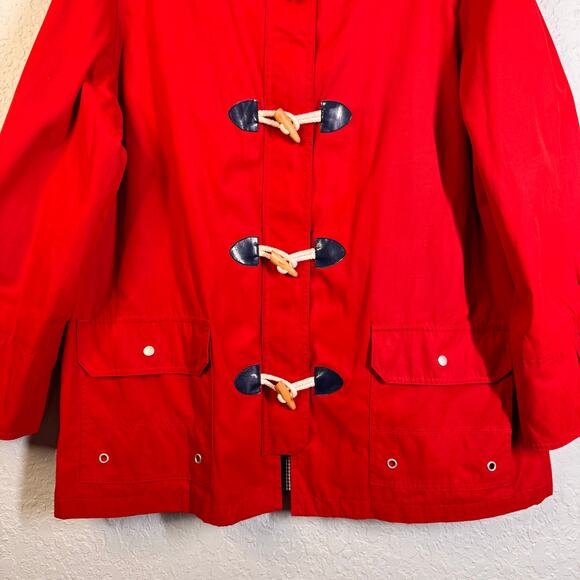 ALFRED DUNNER Coat Jacket 14 Nautical Barn Gingham Lining Toggle & Zip Closure - Picture 7 of 16